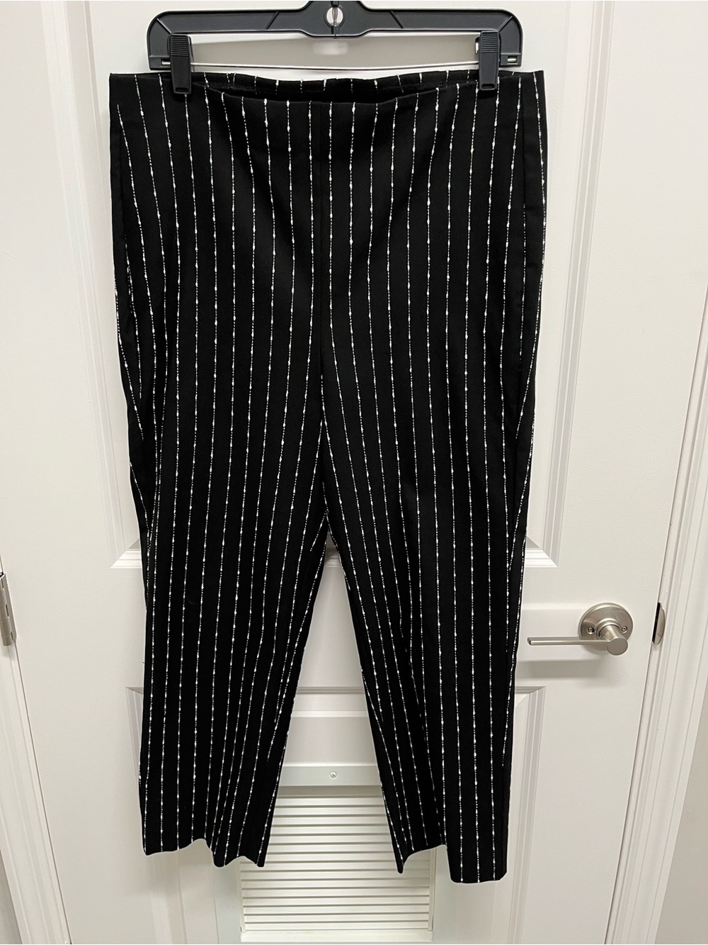 Chico's Black Pinstripe Cropped Pants